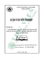 Lập phương Án quy hoạch cho xã xuân khao   huyện thường xuân   tỉnh thanh hóa