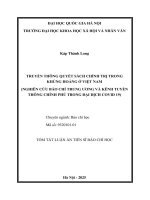 Tóm tắt truyền thông quyết sách chính trị trong khủng hoảng Ở việt nam (nghiên cứu báo chí trung Ương và các kênh truyền thông chính phủ trong Đại dịch covid 19)
