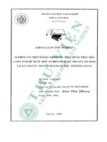 Nghiên cứu một số Đặc Điểm cấu trúc rừng phục hồi làm cơ sở Đề xuất một số biện pháp kỹ thuật lâm sinh tại xã nậm ty, huyện hoàng su phì, tỉnh hà giang