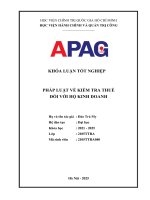 Pháp luật về kiểm tra thuế Đối với hộ kinh doanh