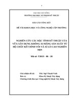 Nghiên cứu các Đặc tính kỹ thuật của vữa xây dựng không xi măng sản xuất từ hệ chất kết dính vôi và xỉ lò cao nghiền mịn