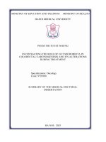 Tóm tắt luận Án tiếng anh nghiên cứu vai trò của hệ vi sinh vật Đường ruột Đến sinh ung thư Đại trực tràng và biến Đổi trong Điều trị