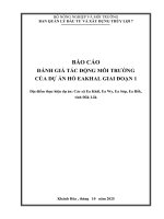 Báo cáo Đánh giá tác Động môi trường dự Án hồ eakhal giai Đoạn 1