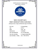 Báo cáo kết quả thực hành kỹ năng giáo dục thcs mễ trì