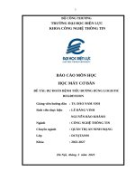 Đề tài dự Đoán bệnh tiểu Đường dùng logistic regression