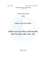 Pháp luật về cưỡng chế thu hồi Đất và thực tiễn thực thi