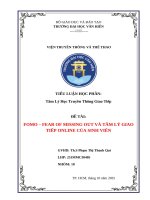 Đề tài fomo – fear of missing out và tâm lý giao tiếp online của sinh viên