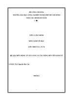 IUH - Tiểu luận Kinh tế học - BIẾN ĐỘNG TỶ GIÁ VÀNG VÀ TÁC ĐỘNG ĐẾN NỀN KINH TẾ