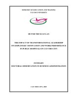 Tóm tắt tiếng anh lãnh Đạo chuyển Đổi Ảnh hưởng Đến Động lực và kết quả làm việc của người lao Động tại các bệnh viện trên Đia bàn thành phố cần thơ