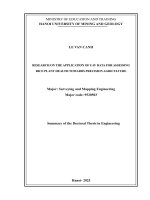 Tóm tắt tiếng anh  nghiên cứu Ứng dụng dữ liệu uav Đánh giá sức khỏe của cây lúa hướng tới nông nghiệp chính xác