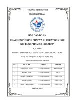 Báo cáo Đồ Án lựa chọn phương pháp và kĩ thuật dạy học nội dung hàm số logarit