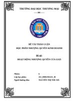 Đề tài hoạt Động nhượng quyền của gs25