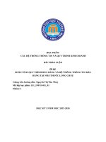 Phân tích quy trình bán hàng và hệ thống thông tin bán hàng tại nhà thuốc long châu