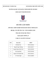 Môn học khởi nghiệp kinh doanh trong thời Đại số Đề tài tái chế sáng tạo   trải nghiệm xanh