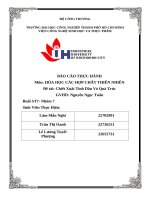Môn hóa học các hợp chất thiên nhiên Đề tài chiết xuất tinh dầu vỏ quả trúc