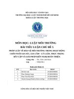 Pháp luật về bảo vệ môi trường trong hoạt Động chăn nuôi gia súc, gia cầm – lý luận, thực trạng bất cập và giải pháp kiến nghị hoàn thiện
