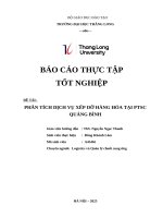 Báo cáo thực tập tốt nghiệp Đề tài phân tích dịch vụ xếp dỡ hàng hóa tại ptsc quảng bình