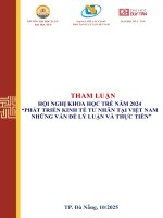 Tham luận Phát triển kinh tế tư nhân tại Việt Nam: Những vấn đề lý luận và thực tiễn
