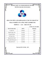 Tiểu luận môn quản lý dự Án cho kỹ sư Đề tài nghiên cứu công thức kombucha