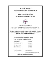 Đề tài thiết kế hệ thống phân loại sản phẩm theo khối lượng