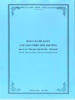 Báo cáo Đề xuất cấp giấy phép môi trường cơ sở nhà máy bia hà nội mê linh