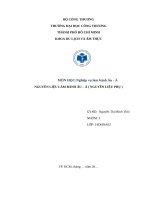 Môn họcnghiệp vụ làm bánh Âu   Á nguyên liệu làm bánh Âu – Á ( nguyên liệu phụ )
