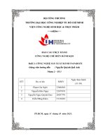 IUH - BÁO CÁO THỰC HÀNH CÔNG NGHỆ CHẾ BIẾN BÁNH KẸO - CÔNG NGHỆ SẢN XUẤT BÁNH PAPAROTI