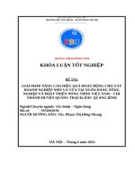 Giải pháp nâng cao hiệu quả hoạt Động cho vay doanh nghiệp nhỏ và vừa tại ngân hàng nông nghiệp và phát triển nông thôn việt nam – chi nhánh huyện quảng trạch, bắc quảng bình