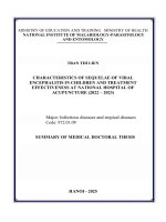 Tóm tắt luận Án bằng tiếng anh Đặc Điểm di chứng viêm não do vi rút Ở trẻ em và hiệu quả Điều trị tại bệnh viện châm cứu trung Ương (2022 2023)