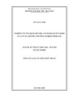 Tóm tắt nghiên cứu Ứng dụng dữ liệu uav Đánh giá sức khỏe của cây lúa hướng tới nông nghiệp chính xác