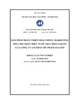 Giải pháp hoàn thiện hoạt Động marketing mix cho nhãn hiệu nước hoa miss saigon của công ty cổ phần mỹ phẩm sài gòn