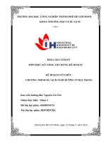 Môn học kỹ năng xây dựng kế hoạch kế hoạch tổ chức chương trình du lịch nghỉ dưỡng Ở nha trang