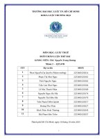 Môn học luật thuế buổi thảo luận thứ hai