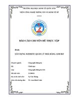 Báo cáo chuyên Đề thực tập Đề tài xây dựng website quản lý nhà hàng anh bơ