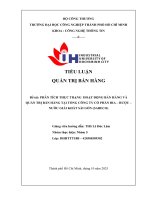 IUH - TIỂU LUẬN QUẢN TRỊ BÁN HÀNG - PHÂN TÍCH THỰC TRẠNG HOẠT ĐỘNG BÁN HÀNG VÀ QUẢN TRỊ BÁN HÀNG TẠI TỔNG CÔNG TY CỔ PHẦN BIA – RƯỢU – NƯỚC GIẢI KHÁT SÀI GÒN (SABECO)