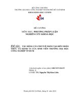 IUH - ĐỀ CƯƠNG PHƯƠNG PHÁP LUẬN NGHIÊN CỨU KHOA HỌC - TÁC ĐỘNG CỦA TRÍ TUỆ NHÂN TẠO ĐẾN NHẬN THỨC VÀ HÀNH VI CỦA SINH VIÊN TRƯỜNG ĐẠI HỌC CÔNG NGHIỆP TP.HCM