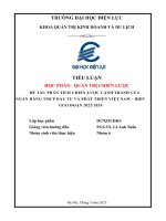 Phân tích chiến lược cạnh tranh của ngân hàng tmcp Đầu tư và phát triển việt nam – bidv giai Đoạn 2022 2024