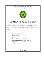 Thiết kế cơ sở sản xuất sữa Đậu nành bằng phương pháp tiệt trùng với công suất 1000l ngày