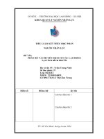 Đề tài phân bố và chuyển dịch cơ cấu lao Động tại tỉnh bình phước