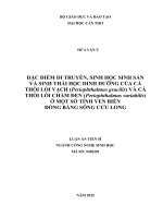 Đặc Điểm di truyền, sinh học sinh sản và sinh thái học dinh dưỡng của cá thòi lòi vạch (periophthalmus gracilis) và cá thòi lòi chấm Đen (periophthalmus variabilis) Ở một số tỉnh ven biển Đồng bằng sông cửu long