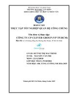 Báo cáo thực tập tốt nghiệp quan hệ công chúng tên Đơn vị thực tập công ty cp clever group (vp tp hcm)