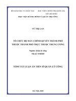  Tóm Tắt TỔ CHỨC BỘ MÁY CHÍNH QUYỀN THÀNH PHỐ THUỘC THÀNH PHỐ TRỰC THUỘC TRUNG ƯƠNG