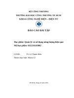 Báo cáo bài tập  quản lý và sử dụng năng lượng hiệu quả