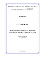 TỔ CHỨC BỘ MÁY CHÍNH QUYỀN THÀNH PHỐ THUỘC THÀNH PHỐ TRỰC THUỘC TRUNG ƯƠNG