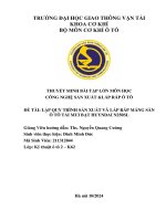 Đề tài lập quy trình sản xuất và lắp ráp mảng sàn Ô tô tải mui bạt huyndai n250sl