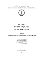 BÀI GIẢNG SINH LÝ THỰC VẬT