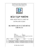 Bài tập nhóm môn phân tích và thiết kế hướng Đối tượng hệ thống quản lý bãi Đỗ xe chung cư