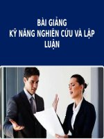 BÀI GIẢNG - KỸ NĂNG NGHIÊN CỨU VÀ LẬP LUẬN PHÁP LÝ ( COMBO FULL SLIDES 3 CHƯƠNG )