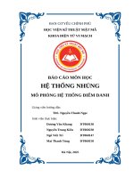 Báo cáo môn học hệ thống nhúng mô phỏng hệ thống Điểm danh