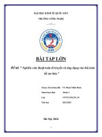 Đề tài  nghiên cứu thuật toán di truyền và Ứng dụng vào bài toán tối Ưu hóa